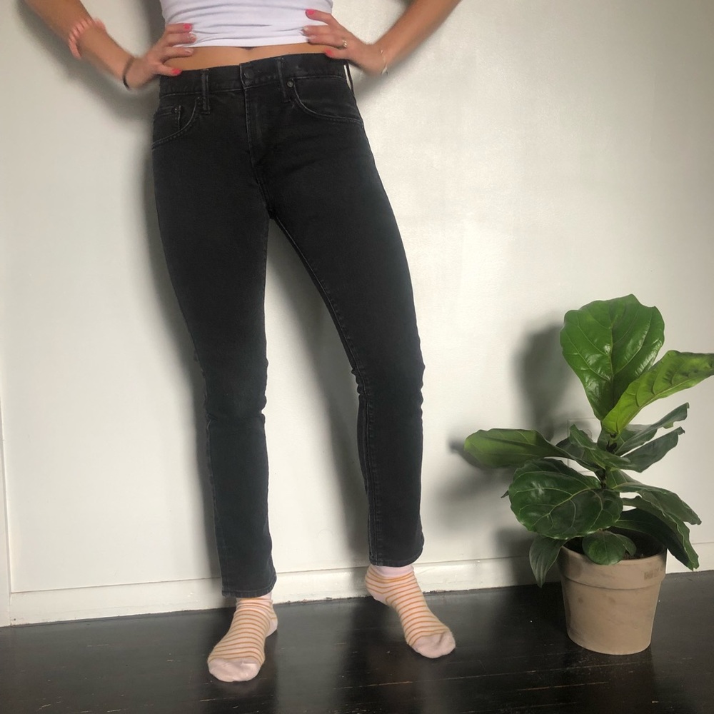 Black Denim Mid Rise Jeans